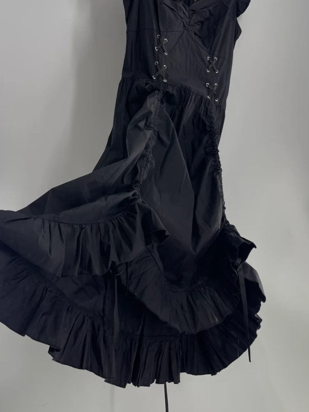 Belle Poque  Maxi Dress with Ruffle Hem and Corset Lace Detail Size 3X